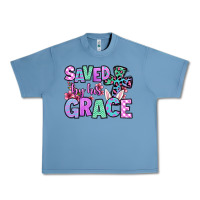 Pebble Blue Easter Day Saved by his grace Urban Heavy Tee - OliviaCreatesArt