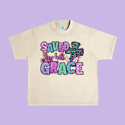 Easter Day Saved By His Grace Urban Heavy Tee Designed By Oliviacreatesart