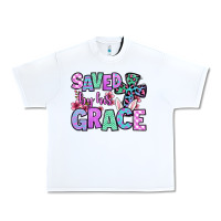 White Easter Day Saved by his grace Urban Heavy Tee - OliviaCreatesArt