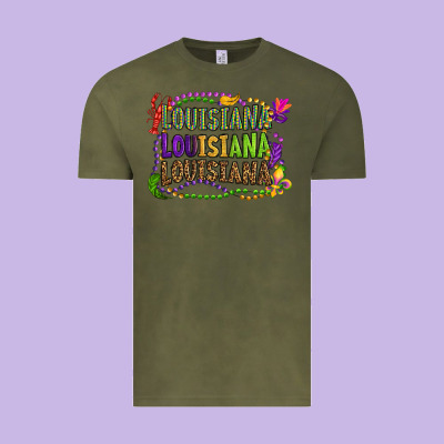Louisiana Louisiana Louisiana Mardi Gras Vintage Tee Designed By Oliviacreatesart