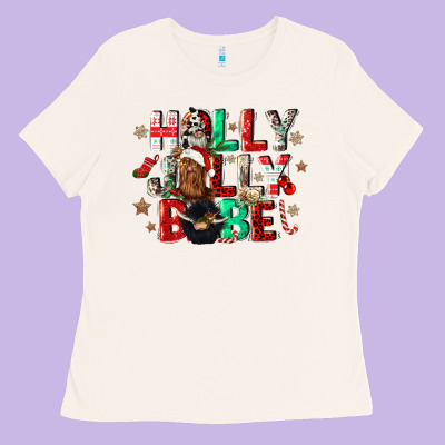 Holly Jolly Babe Ladies Tee Designed By Cowgirlartshop