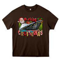 Chocolate Brown Merry Cruisemas Heavy Core Tee - texasbilliewilder