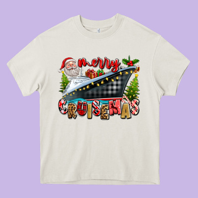 Merry Cruisemas Heavy Core Tee Designed By Texasbilliewilder