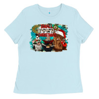 Baby Blue small town christmas Ladies Tee - CowGirlArtShop