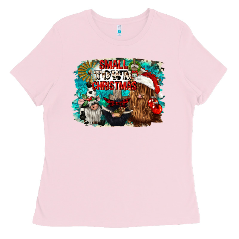 Small Town Christmas Ladies Tee by CowGirlArtShop | Teevron