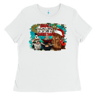 White small town christmas Ladies Tee - CowGirlArtShop