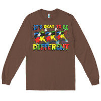 Chestnut It's okay to be different Autism Long Sleeve Tee - FaDigitalArtStudio