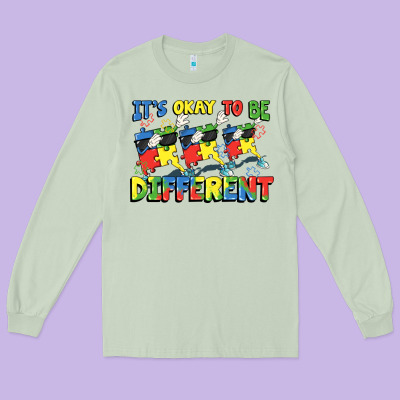 It's Okay To Be Different Autism Long Sleeve Tee Designed By Fadigitalartstudio