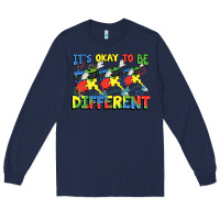 Navy It's okay to be different Autism Long Sleeve Tee - FaDigitalArtStudio