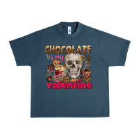 Midnight Navy Skull chocolate is my Valentine Urban Heavy Tee - FaDigitalArtStudio