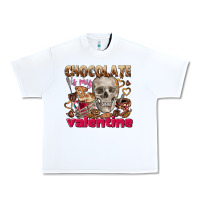 White Skull chocolate is my Valentine Urban Heavy Tee - FaDigitalArtStudio