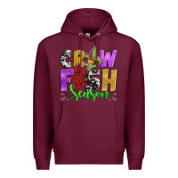 Burgundy crawfish season mardi gras carnival fleur de lis Premium Hoodie - Jasminsmagicworld