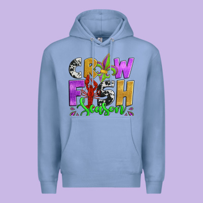 Crawfish Season Mardi Gras Carnival Fleur De Lis Premium Hoodie Designed By Jasminsmagicworld