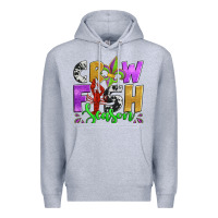 Heather Grey crawfish season mardi gras carnival fleur de lis Premium Hoodie - Jasminsmagicworld