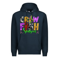 Navy crawfish season mardi gras carnival fleur de lis Premium Hoodie - Jasminsmagicworld