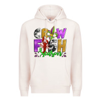 Pale Pink crawfish season mardi gras carnival fleur de lis Premium Hoodie - Jasminsmagicworld
