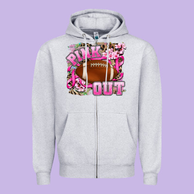 Pink Out Zipper Hoodie Designed By Adodesignshop