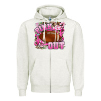 Oatmeal Heather pink out Zipper Hoodie - AdoDesignShop