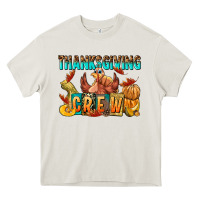 Cream Thanksgiving crew Heavy Core Tee - NancyCooperArtShop