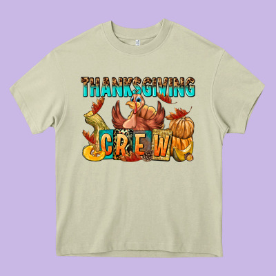 Thanksgiving Crew Heavy Core Tee Designed By Nancycooperartshop