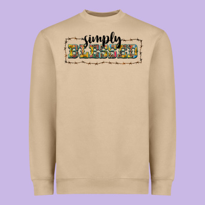 Simply Blessed Heavyweight Sweatshirt Designed By Barkaloodesign