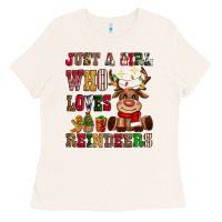 Bone just a girl who loves reindeers Ladies Tee - CowGirlArtShop