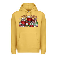 Antique Gold Christmas Coffee Drink Premium Hoodie - CowhideDigitalArt