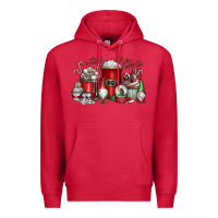 Cardinal Christmas Coffee Drink Premium Hoodie - CowhideDigitalArt