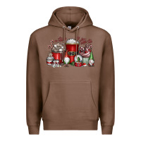 Chestnut Christmas Coffee Drink Premium Hoodie - CowhideDigitalArt