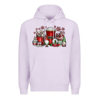 Lilac Christmas Coffee Drink Premium Hoodie - CowhideDigitalArt