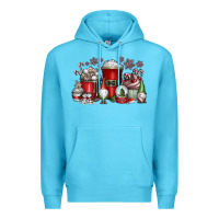 Ocean Blue Christmas Coffee Drink Premium Hoodie - CowhideDigitalArt