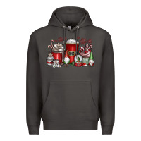 Smoke Christmas Coffee Drink Premium Hoodie - CowhideDigitalArt