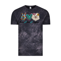 Cloud Black peace love pomeranian Vintage Tee - RanaPortraitStore
