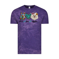 Cloud Purple peace love pomeranian Vintage Tee - RanaPortraitStore