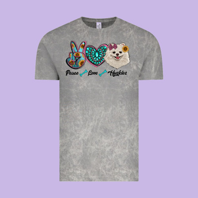 Peace Love Pomeranian Vintage Tee Designed By Ranaportraitstore