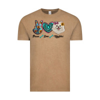 Vintage Coffee peace love pomeranian Vintage Tee - RanaPortraitStore