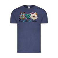 Vintage Denim peace love pomeranian Vintage Tee - RanaPortraitStore