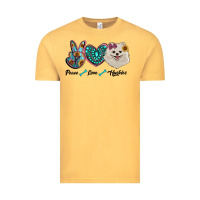 Vintage Mustard peace love pomeranian Vintage Tee - RanaPortraitStore