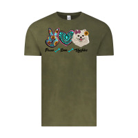 Vintage Olive peace love pomeranian Vintage Tee - RanaPortraitStore