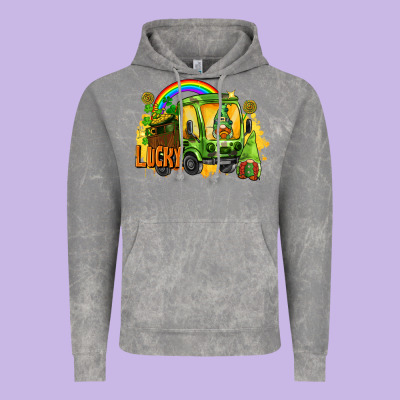 Lucky Gnomes Truck St. Patrick's Day Vintage Hoodie Designed By Fadigitalartstudio