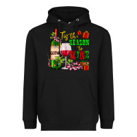Black tis the season to wine Heavyweight Hoodie - AdoDesignShop