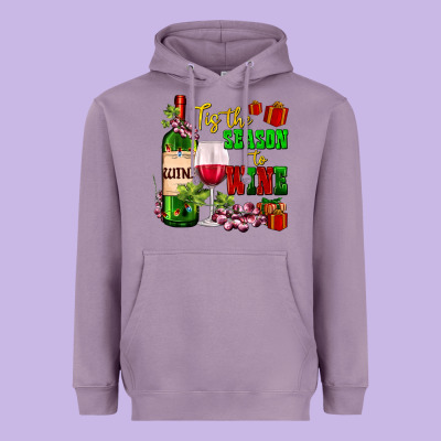 Tis The Season To Wine Heavyweight Hoodie Designed By Adodesignshop