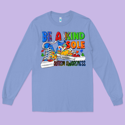 Be A Kind Sole Autism Awareness Long Sleeve Tee Designed By Fadigitalartstudio