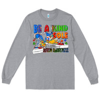 Heather Grey Be a kind sole Autism Awareness Long Sleeve Tee - FaDigitalArtStudio