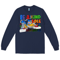 Navy Be a kind sole Autism Awareness Long Sleeve Tee - FaDigitalArtStudio