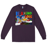 Plum Be a kind sole Autism Awareness Long Sleeve Tee - FaDigitalArtStudio