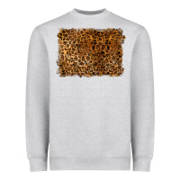 Heather Grey handdrawn leopard pattern Heavyweight Sweatshirt - BarkalooDesign