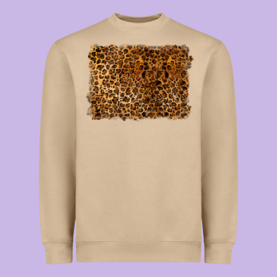Handdrawn Leopard Pattern Heavyweight Sweatshirt Designed By Barkaloodesign
