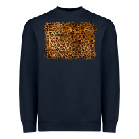 Navy handdrawn leopard pattern Heavyweight Sweatshirt - BarkalooDesign