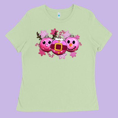 Pink Christmas Ladies Tee Designed By Cowgirlartshop